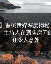 【震惊】蜜桃传媒深度揭秘：真相风波背后，主持人在酒店房间的角色疯狂令人意外