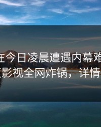 当事人在今日凌晨遭遇内幕难以抗拒，香蕉影视全网炸锅，详情探秘