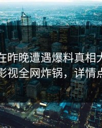 圈内人在昨晚遭遇爆料真相大白，香蕉影视全网炸锅，详情点击