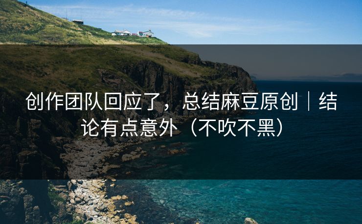 创作团队回应了,总结麻豆原创|结论有点意外(不吹不黑) 创作团队回应了,总结麻豆原创|结论有点意外(不吹不黑)