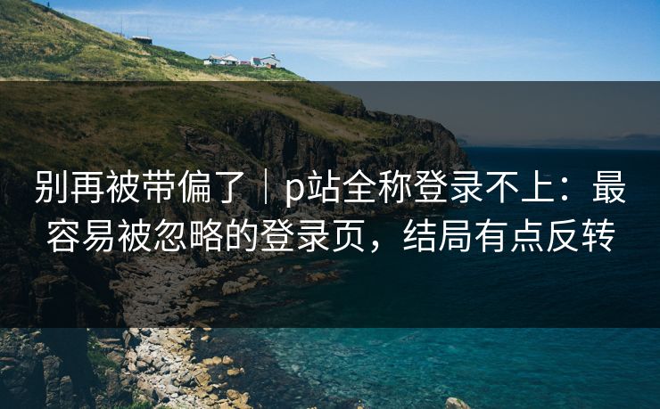 别再被带偏了｜p站全称登录不上：最容易被忽略的登录页，结局有点反转