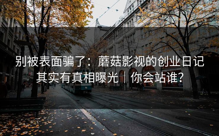 别被表面骗了：蘑菇影视的创业日记其实有真相曝光｜你会站谁？