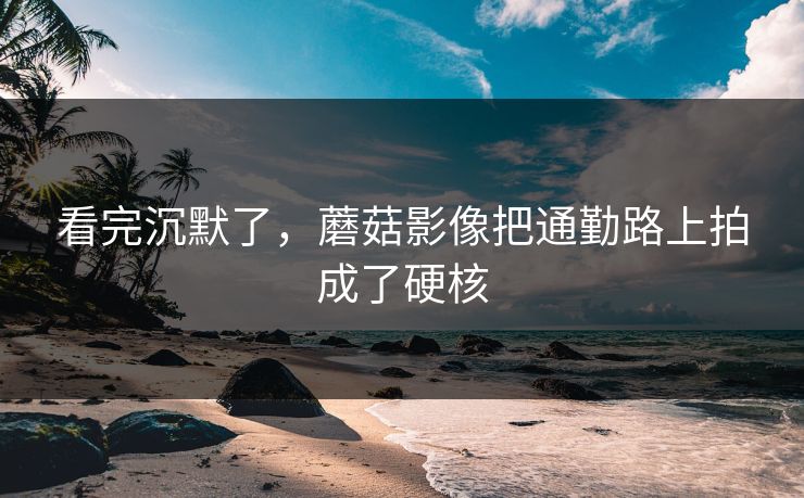 看完沉默了，蘑菇影像把通勤路上拍成了硬核